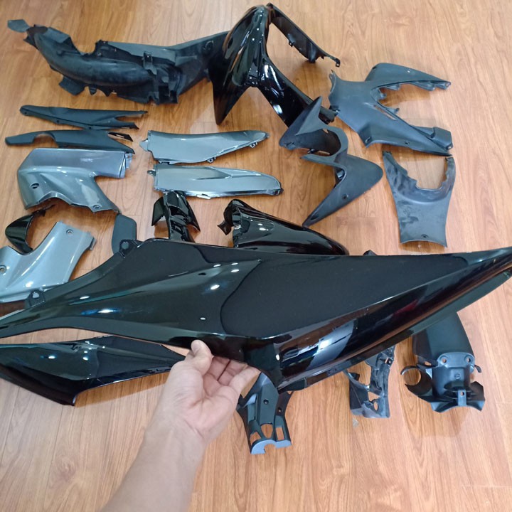 Bộ dàn áo xe WAVE S110 - RS110 màu ĐEN đời 2009 đến 2010, nhựa ABS nguyên sinh