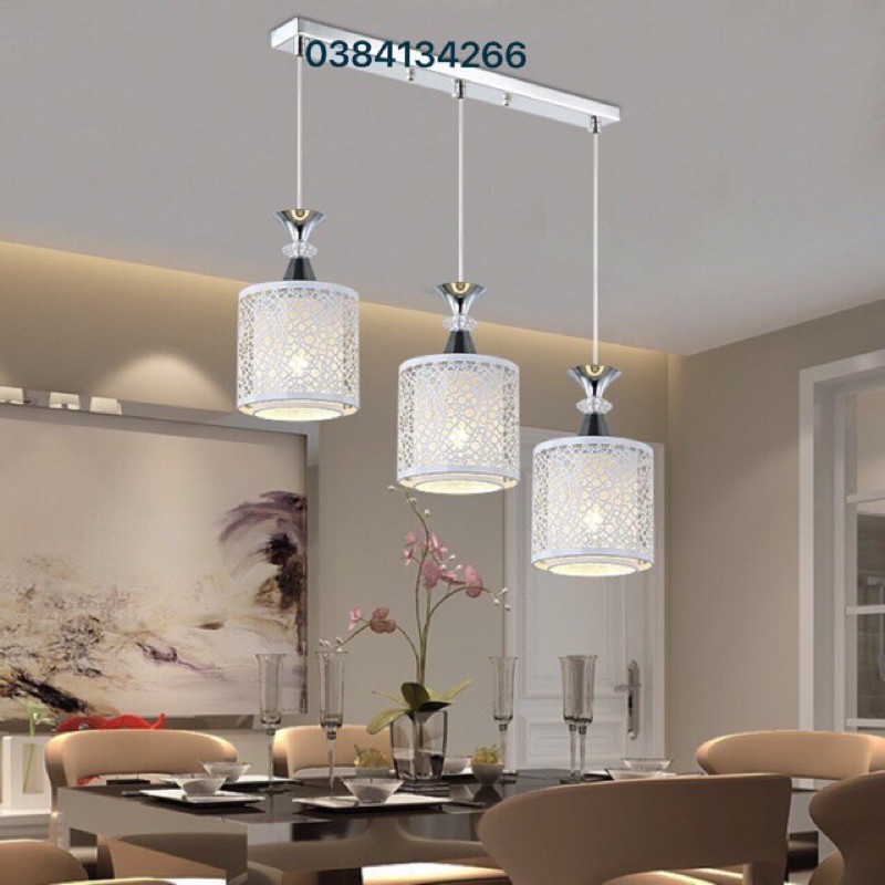 Đèn Thả Bàn Ăn 3 Chao - Tặng Bóng