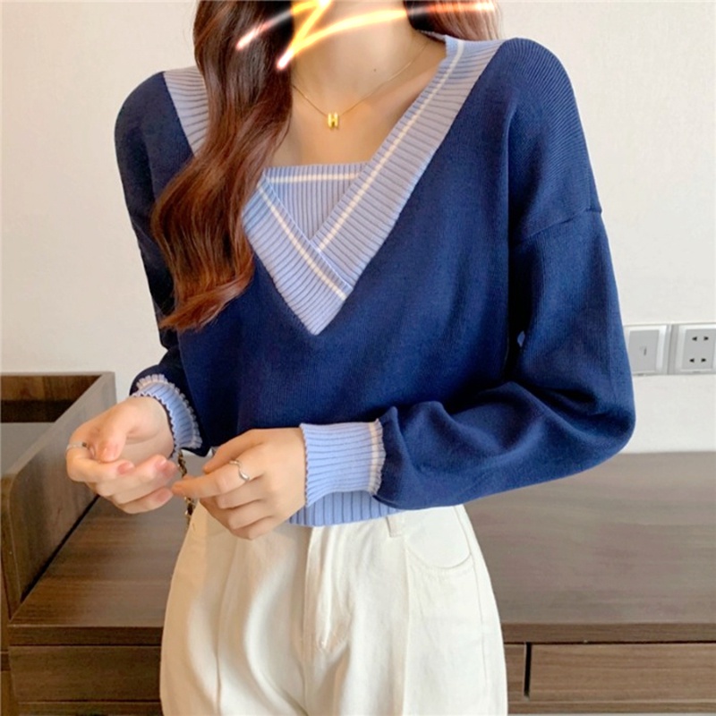 Áo Sweater Dệt Kim Dáng Rộng Thiết Kế Xinh Xắn Cho Nữ