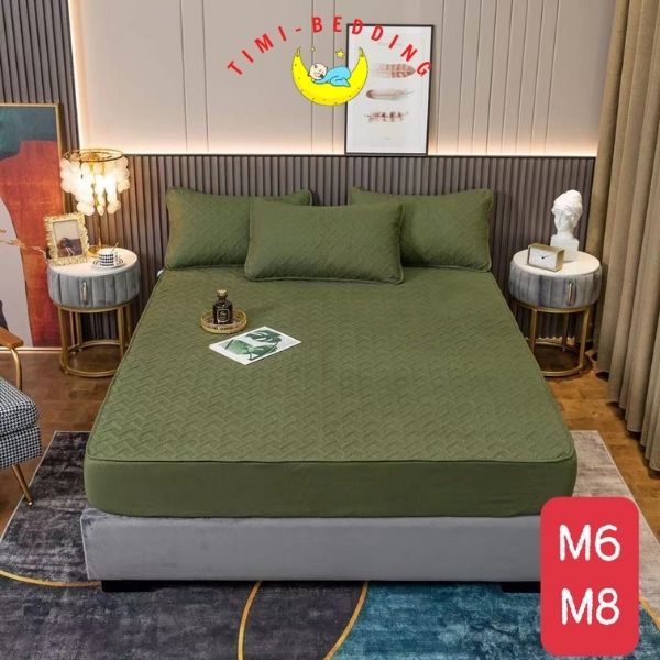 Ga chống thấm cotton chần bông cao cấp thoát mát, kháng khuẩn – drap chống thấm cotton - Timibedding