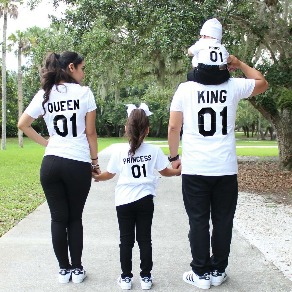 Áo gia đình Familylove - Mẫu Áo gia đình Số áo King Queen Prince Princess
