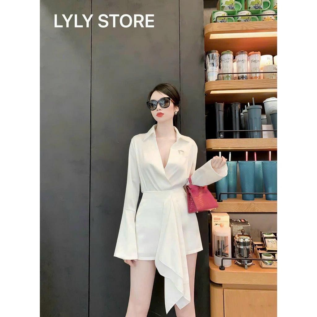 Sét bộ đồ nữ áo cổ sơ mi tay dài phối quyết nhung mềm mịn xinh xắn mix chân váy xòe bèo quý phái dự tiệc đi chơi