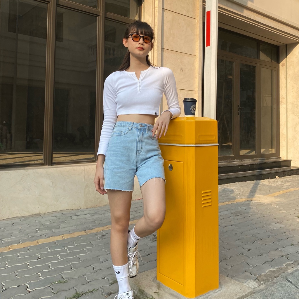 Áo Croptop Tay Dài PRADIES Basic / Trơn