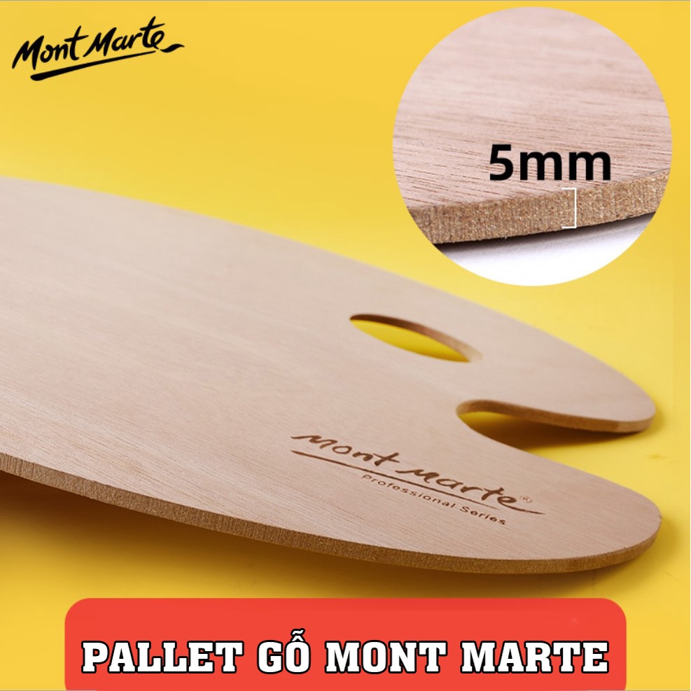 Mont Marte - Pallet Gỗ 30x40cm - DụngCụ Pha Màu Vẽ, Palet Pha Màu Bột, Acrylic, Sơn Dầu