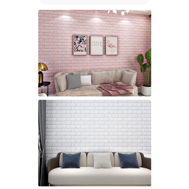 Miếng dán tường 3d bằng xốp tự dính chống thấm nước chống va chạm trang trí phòng bé tùy chọn màu sắc