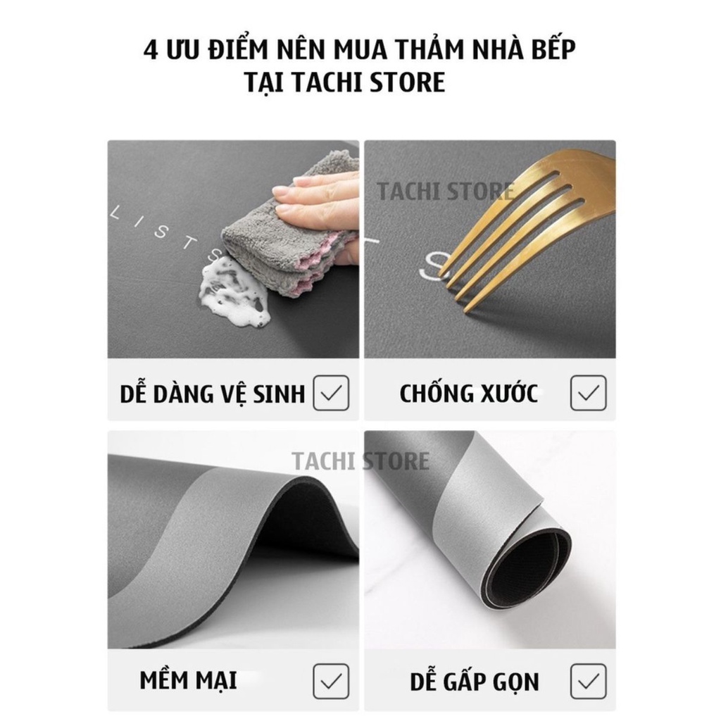 Thảm bếp silicon siêu thấm nước chống trơn trượt, thảm trải sàn bếp silicon thấm hút tốt