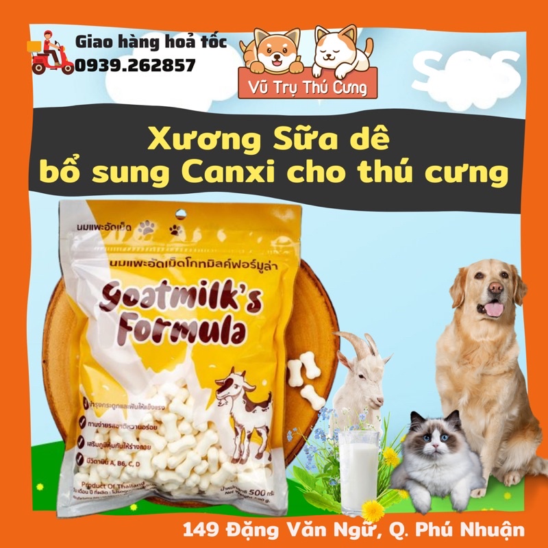 Xương thưởng sữa dê bổ sung Canxi cho thú cưng, Thái Lan, 500g