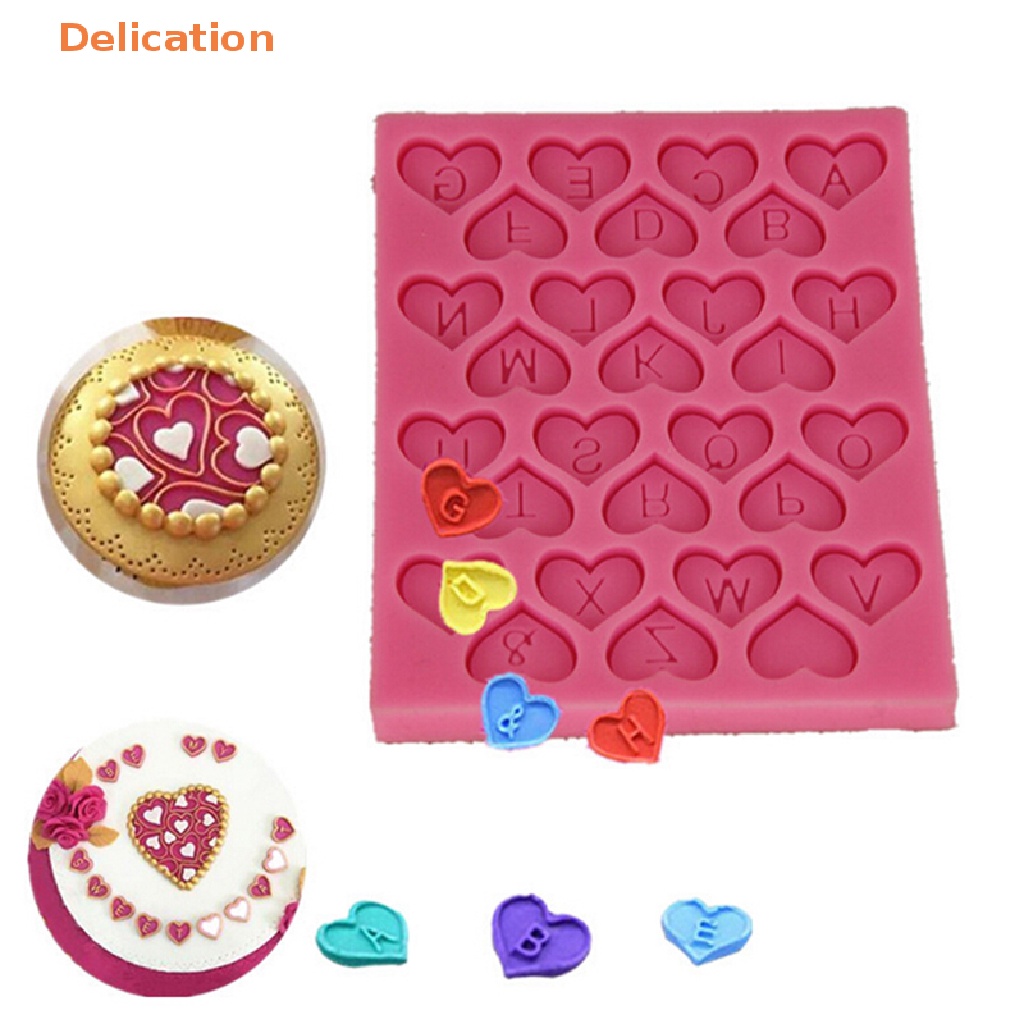Khuôn Silicone Làm Bánh Hình Trái Tim Và Chữ 3D DIY