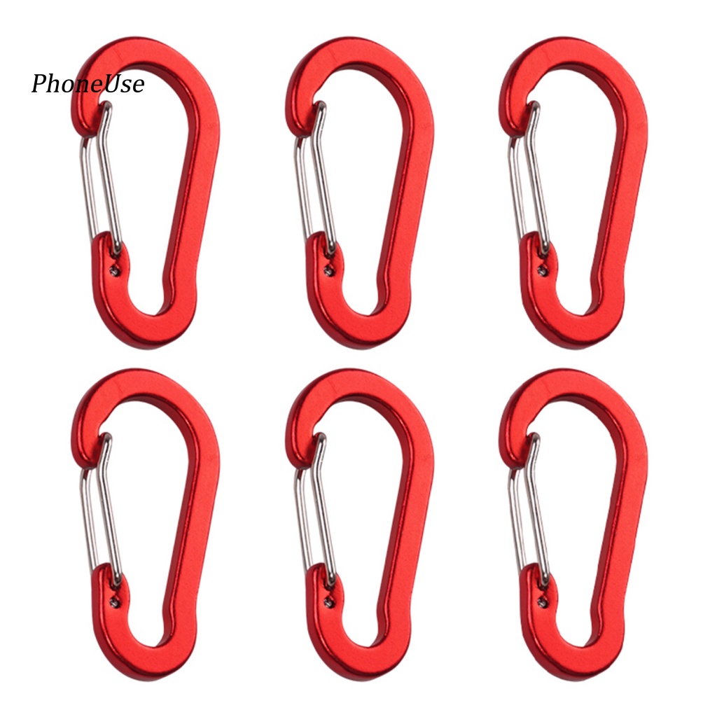 Pu Set 6 Móc Khóa Carabiner Hình Quả Bầu