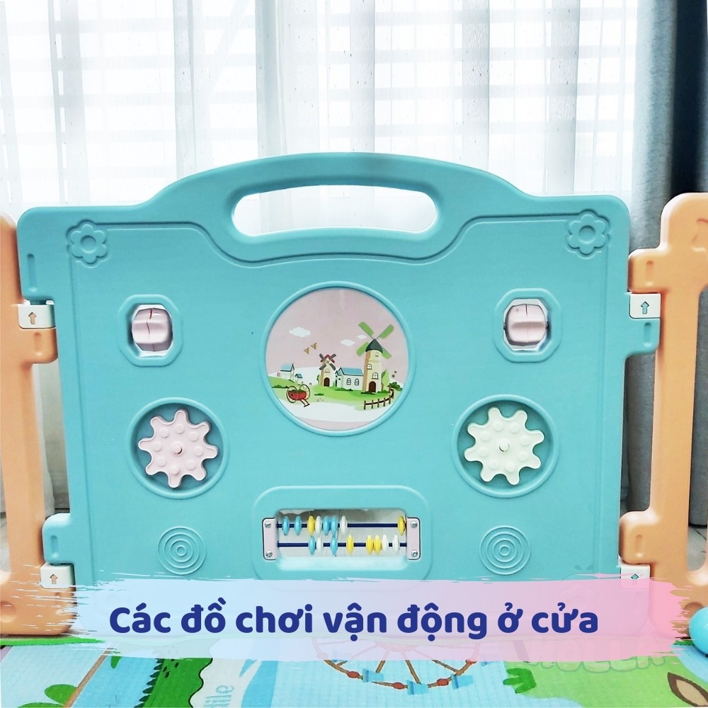 Quây Cũi Bằng Nhựa Cho Bé Baby Holla - Quây nhựa Holla Em Bé Fullset - Tặng bóng, thảm, giỏ đựng - Tháo lắp