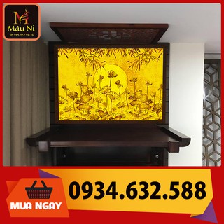 Tranh trúc chỉ in mâu ni 198, sen đài ngang