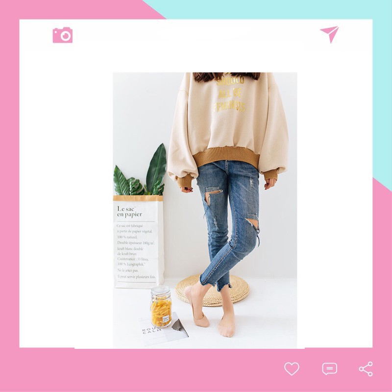 Vớ hài nữ Vemico  phong cách Hàn Quốc vintage, xinh xăn TH01