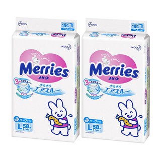 [HẢI PHÒNG]Tã bỉm Meries cộng miếng dán L58