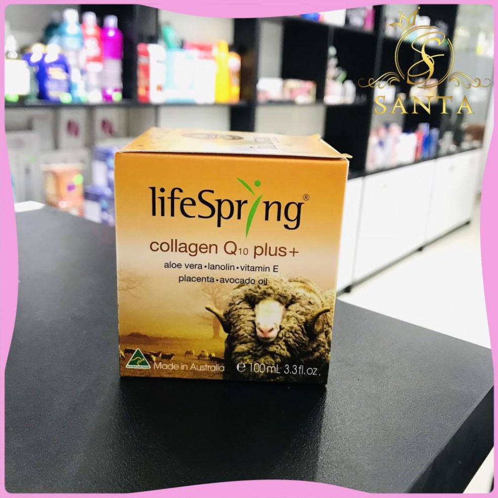 Kem nhau thai cừu Úc LifeSpring Collagen Q10 Plus, Lô hội, mỡ cừu và vitamin E hộp 100ml