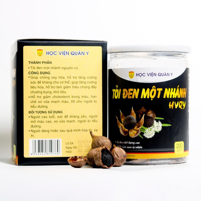 Tỏi đen một nhánh Hvqy - hỗ trợ chống oxy hóa, giảm cholesterol, ngăn ngừa ung thư (200g)