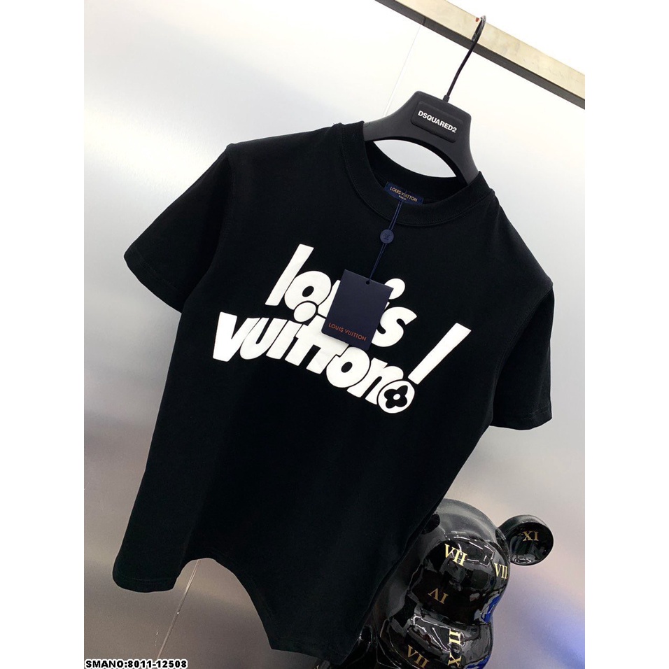 Áo phông nam lv chữ dập xanh trắng, áo thun nam nữ ngắn tay chất thoáng mát cao cấp  form chuẩn mẫu hot  mã lv25565