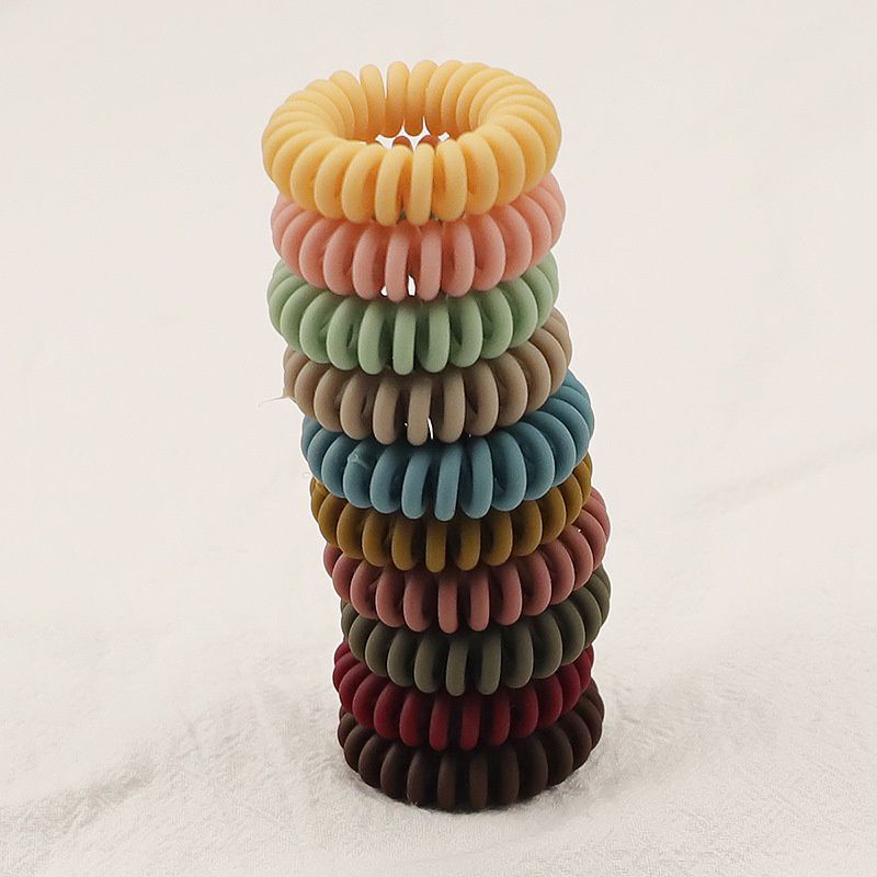 Dây cột tóc lò xo nhám, màu pastel xinh xắn cho nữ