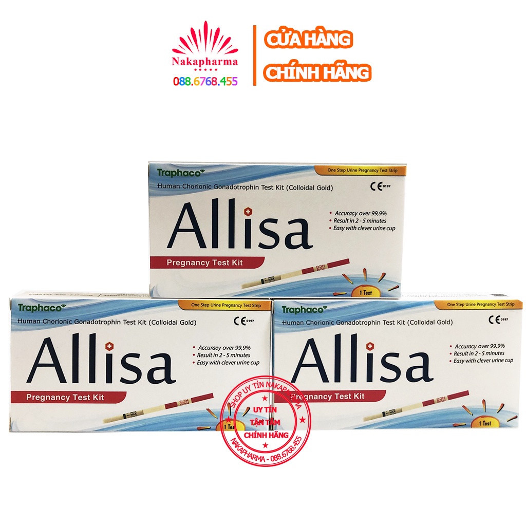 [CHÍNH HÃNG] Que thử thai Allisa Traphaco - Test thai nhanh HCG - Nhanh chóng, tiện lợi, chính xác Alisa