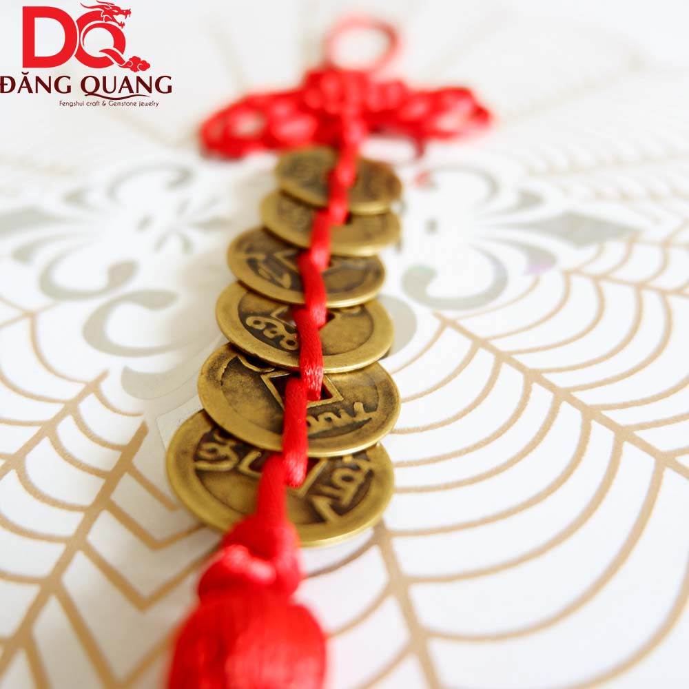Dây tiền 6 xu may mắn Lục Đế phong thủy [Hàng loại 1 - đồng nguyên chất dày và sáng bóng] DQ031 | BigBuy360 - bigbuy360.vn