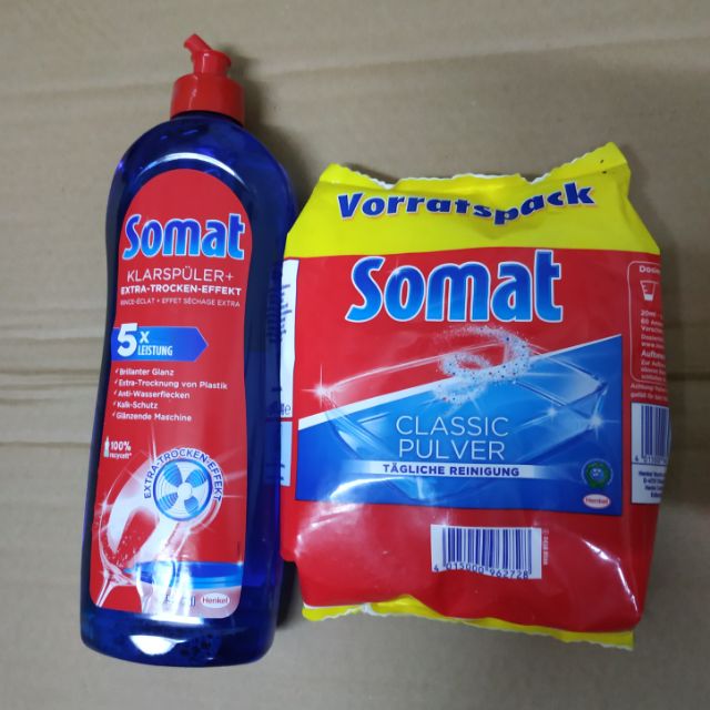 Combo bột rửa bát Somat 1,2kg và nước làm bóng Somat 750ml