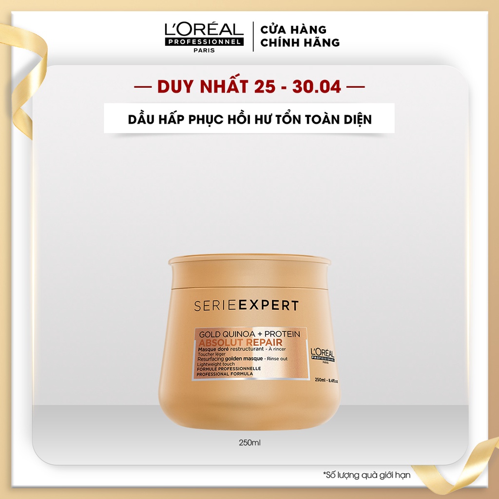 [Mã COSPPD05 giảm 10% đơn 400K] Dầu hấp nhũ vàng phục hồi hư tổn toàn diện Serie Expert Absolut Repair 250ml