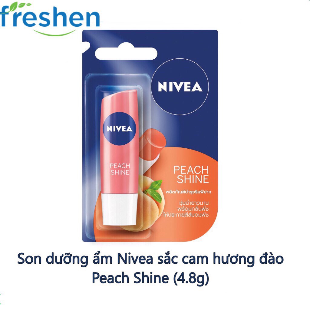 Son dưỡng ẩm Nivea sắc cam hương đào Peach Shine (4.8g)