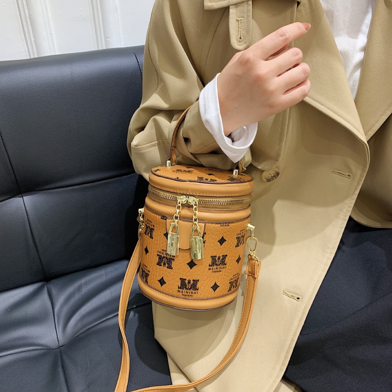 Túi đeo chéo iELGY hình trụ in họa tiết hoa cổ điển dành cho nữ