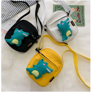 Cute dinosaur canvas bag with shoulder backpack