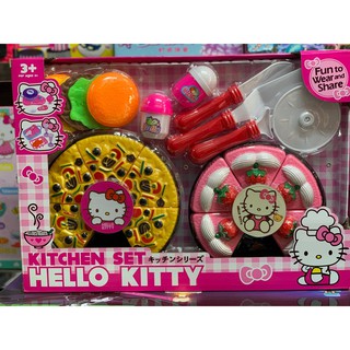 Bộ đồ chơi cắt bánh pizza KITCHEN SET-Hello Kitty- Đồ chơi đồ hàng, đồ chơi nhà bếp