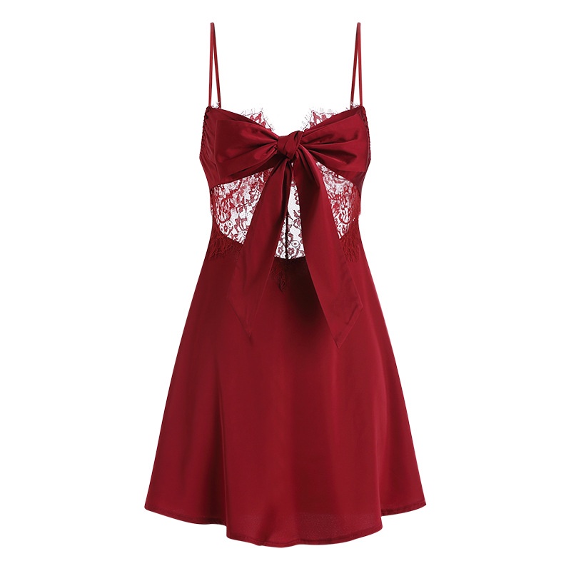 Váy Ngủ Thắt Nơ Gợi Cảm Pha Ren Xuyên Thấu Ngọt Ngào  1478 [CWEAR.SEXY_ĐỒ NGỦ &amp; NỘI Y CAO CẤP]