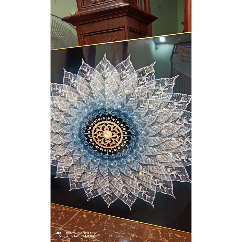 Tranh Treo Tường Tráng Gương Lá Bồ Đề Phòng Khách/ Phòng Ngủ/ Bàn Làm Việc/ LÀm Quà Tặng