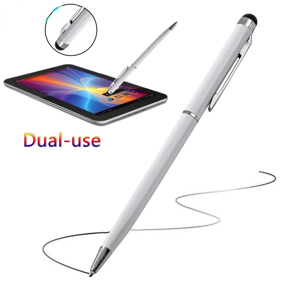 Bút Bi Cảm Ứng Điện Dung 2 Trong 1 Nắp Kim Loại Mỏng Thông Dụng
