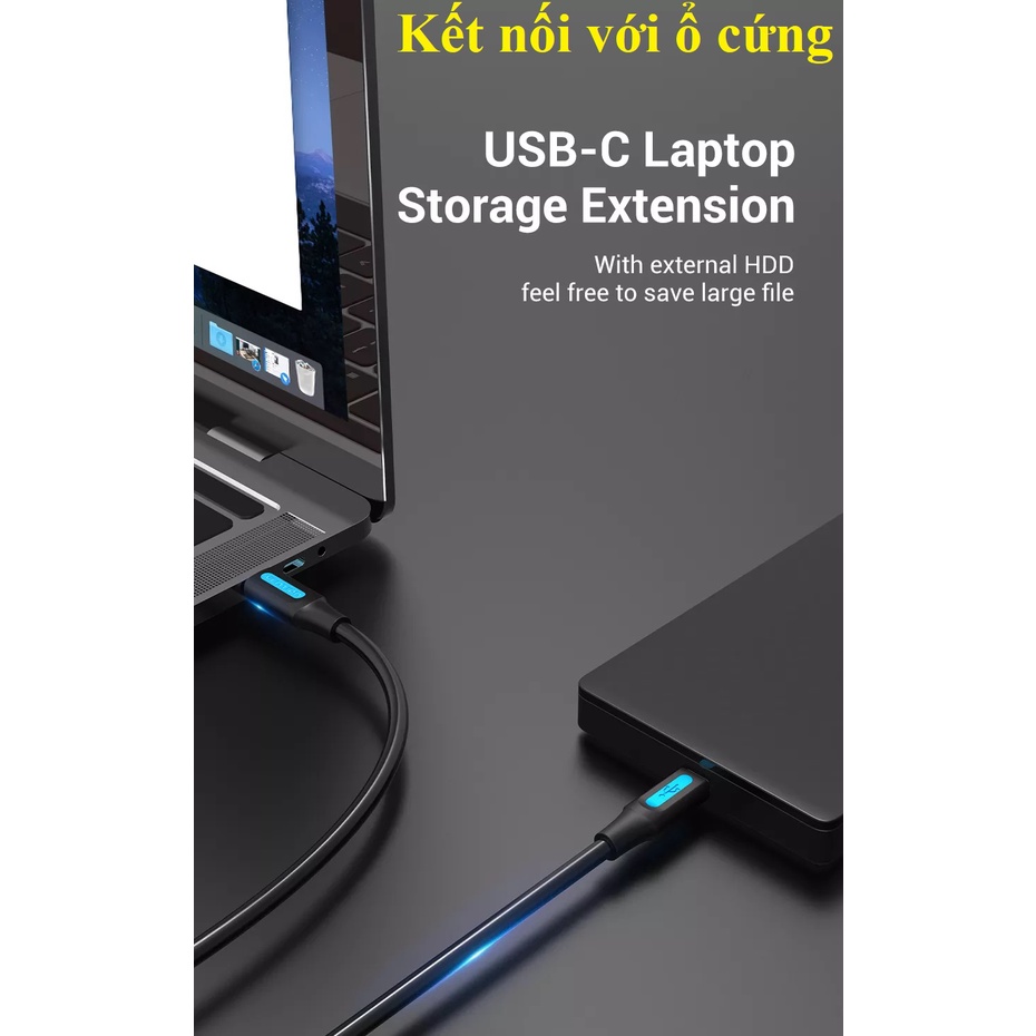 Cáp sạc và truyền dữ liệu type-C ra Mini-B Vention COW