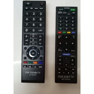 Combo 1 điều khiển tivi sony, 1 điều khiển ti vi Toshiba