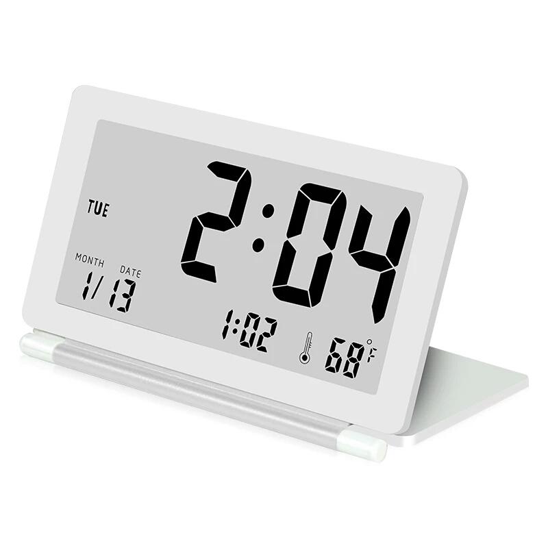 Đồng hồ báo thức điện tử với màn hình LCD thiết kế đơn giản cho du lịch tiện dụng