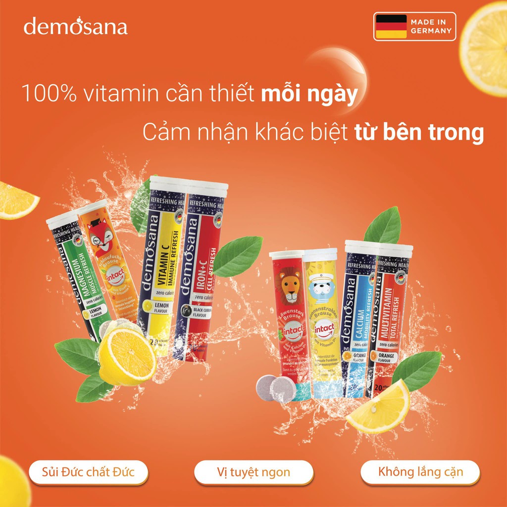 Viên Sủi Demosana Bổ Sung Chất- Nhập khẩu Đức Tuýp 20 Viên