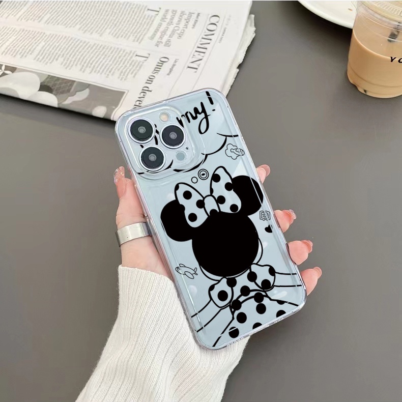 Ốp Điện Thoại TPU Gel Trong Suốt In Hình Mickey Minnie Cho iPhone 13 Pro Max 14 12 iPhone 11 XR 8 7 SE 2022