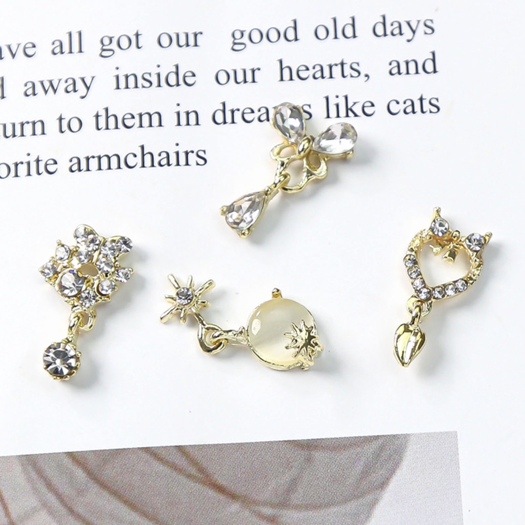 Bộ 5 Phụ Kiện Trang Trí Móng Tay Nghệ Thuật Trọng Lượng Nhẹ Lấp Lánh Dành Cho Nữ DIY