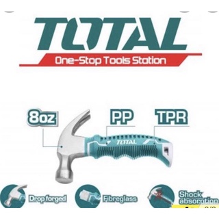 Búa nhổ đinh cán ngắn 8oz 220g total thtm7386d