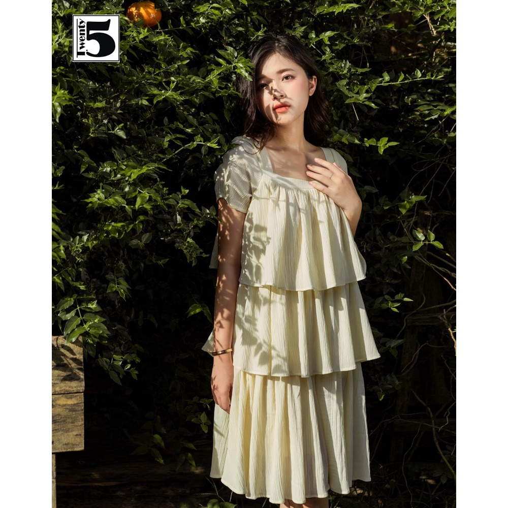 Đầm váy nữ dáng suông babydoll 3 tầng xòe cổ vuông Twentyfive MT8