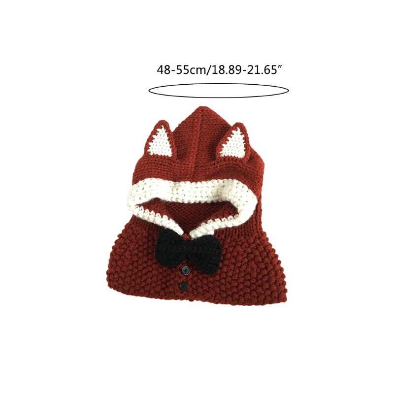 Mũ Len Dệt Kim Đính Nơ Tai Cáo Chống Gió Giữ Ấm