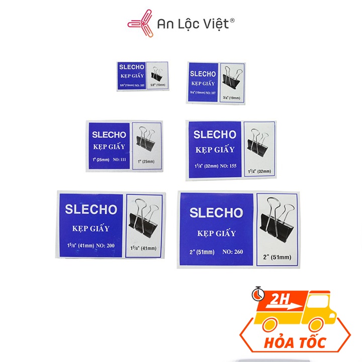 Kẹp bướm - Kẹp giấy Slecho 15mm, 19mm, 25mm, 32mm, 41mm, 51mm