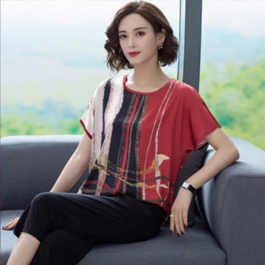 Bộ mặc nhà trung niên nữ A59a - Đồ bộ quần áo kiểu thời trang cho mẹ mùa hè Đẹp Sang trọng Cao cấp Bigsize Giá Rẻ