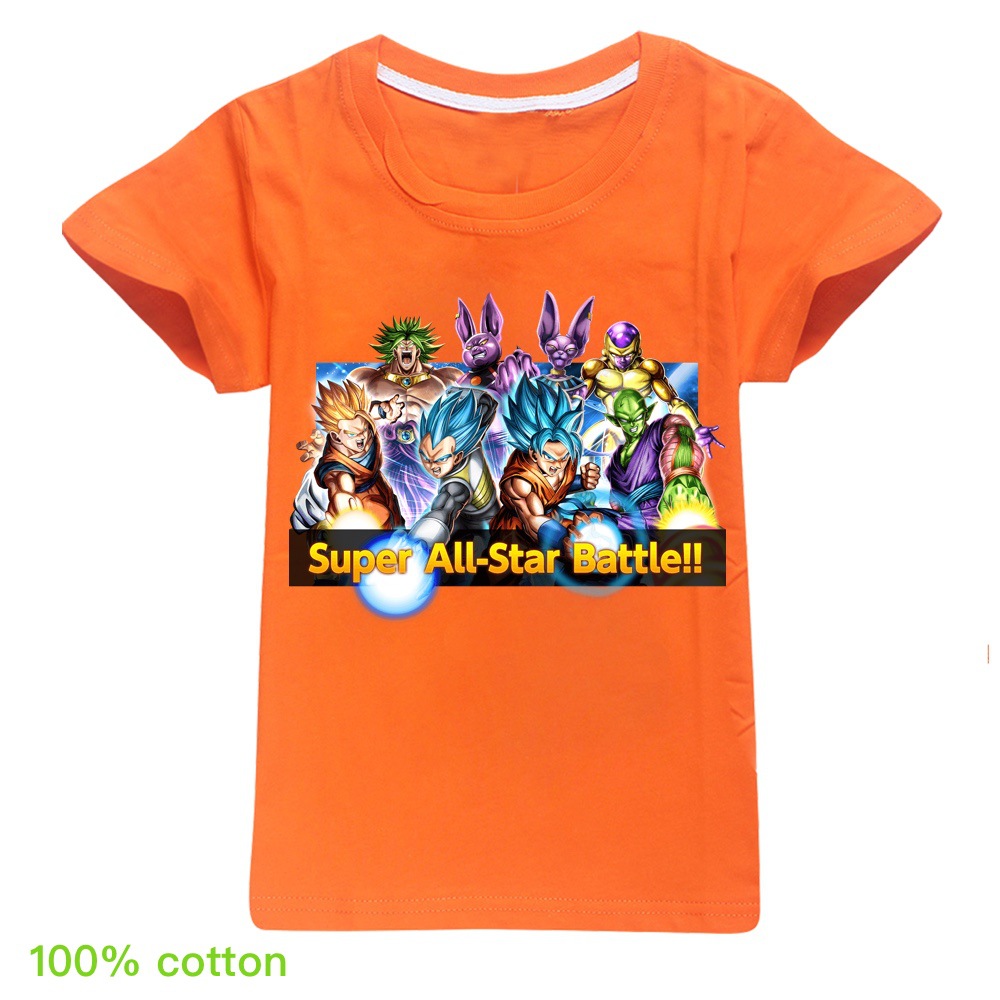 Áo Thun 100% Cotton Tay Ngắn In Hình Son Goku Dragon Ball Thời Trang Mùa Hè Cho Bé