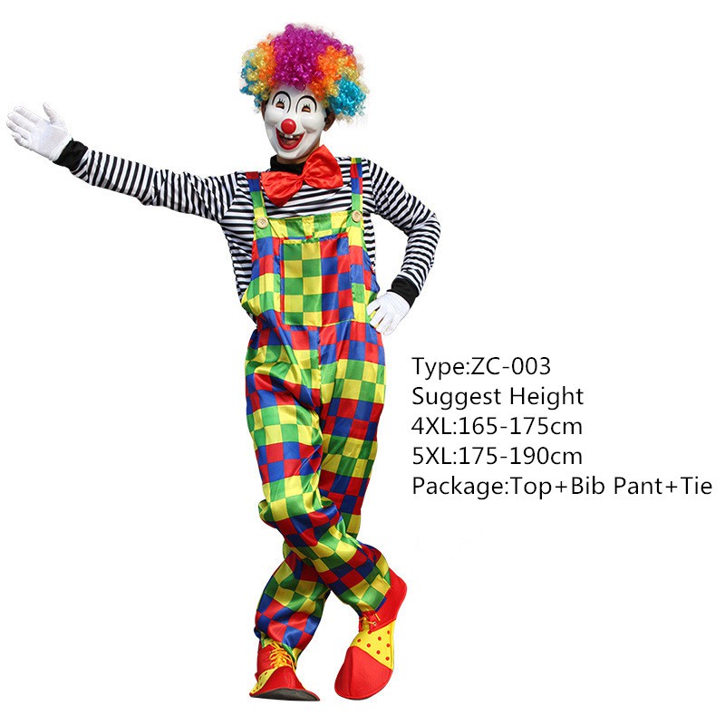 Bộ đồ hóa trang cho nam và nữ kiểu dáng chú hề màu sắc đẹp mắt