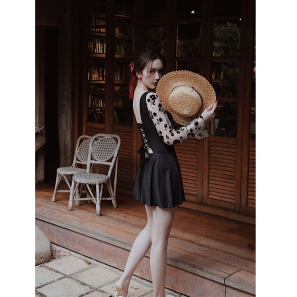 Đồ Bơi Một Mảnh Tay Dài Che Bụng Mỏng Nhẹ Thời Trang Mùa Xuân Mới