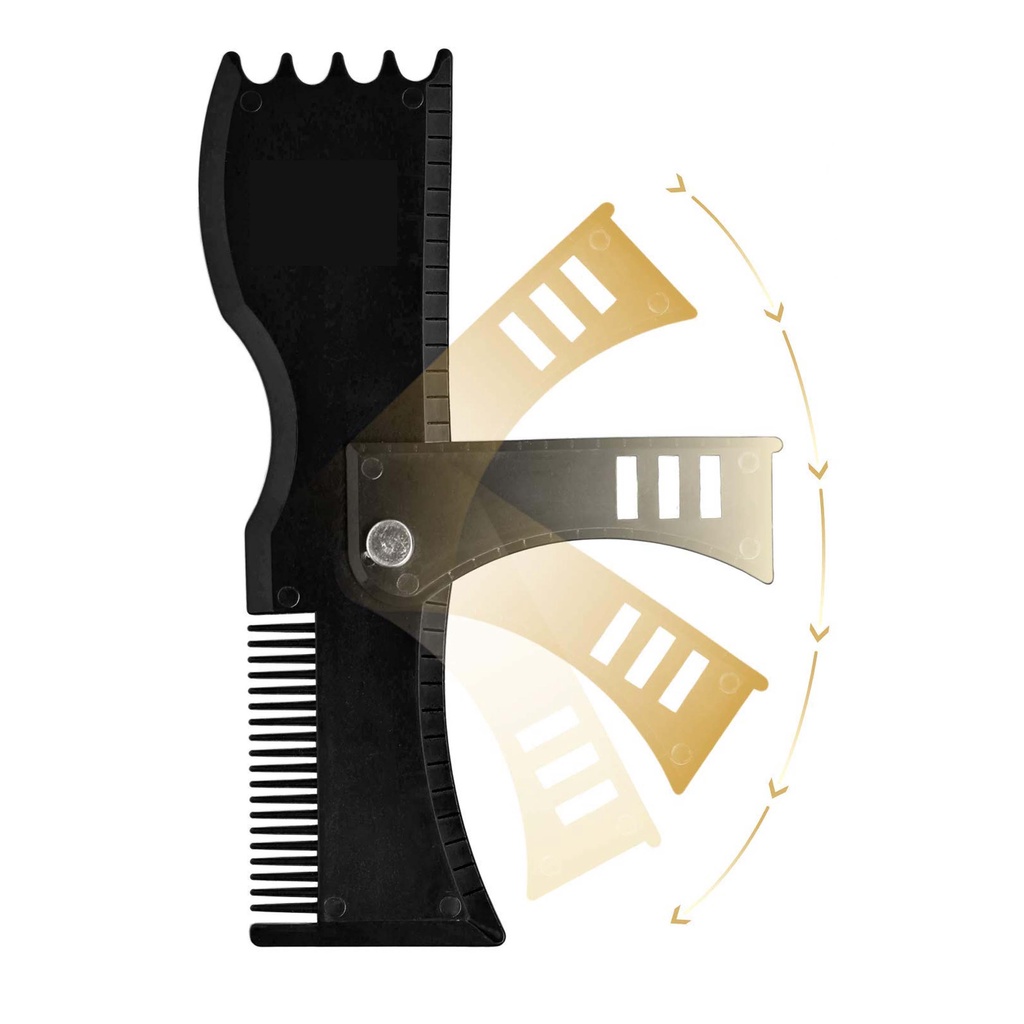 XIANTIN Lược Chải Tóc Dê 360 Độ Cho Nam°Thước Xoay Tạo Kiểu Râu Màu Đen Có Thể Điều Chỉnh