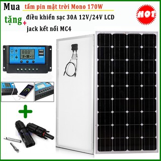 Tấm pin năng lượng mặt trời 170w mono tặng điều khiển sạc 30A- pin nang luong mat troi mono