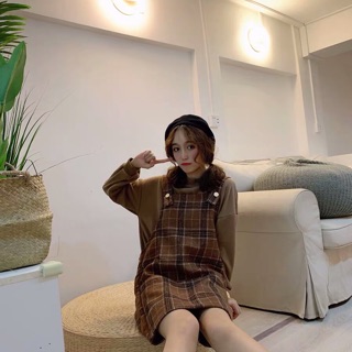 [ORDER] Set đôi nam nữ kẻ nâu [ảnh thật ở cuối]