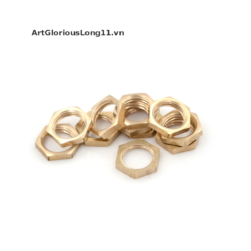 Set 10 Đai Ốc Lục Giác 1 / 4 &quot;Bằng Đồng Thau Chuyên Dụng